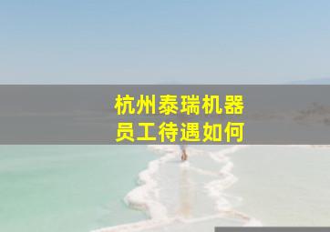 杭州泰瑞机器员工待遇如何