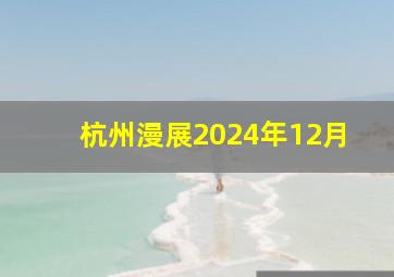 杭州漫展2024年12月