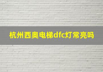 杭州西奥电梯dfc灯常亮吗