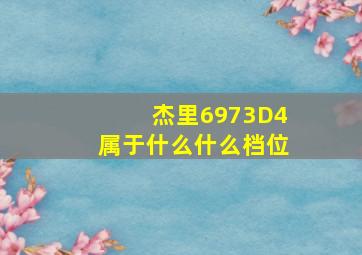 杰里6973D4属于什么什么档位