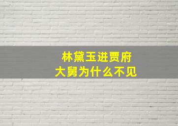 林黛玉进贾府大舅为什么不见