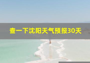 查一下沈阳天气预报30天