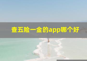 查五险一金的app哪个好