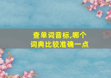 查单词音标,哪个词典比较准确一点