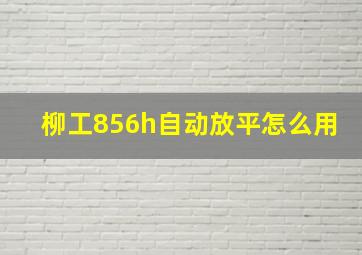 柳工856h自动放平怎么用