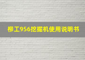 柳工956挖掘机使用说明书