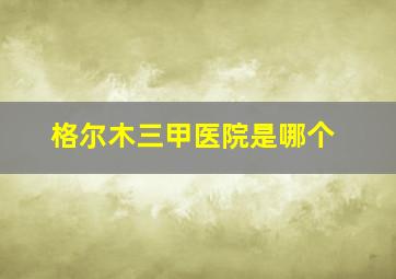 格尔木三甲医院是哪个