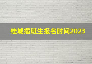 桂城插班生报名时间2023