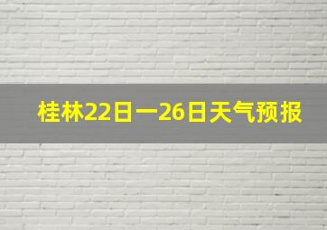 桂林22日一26日天气预报