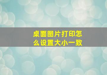 桌面图片打印怎么设置大小一致