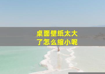 桌面壁纸太大了怎么缩小呢