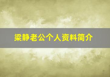 梁静老公个人资料简介