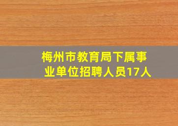 梅州市教育局下属事业单位招聘人员17人