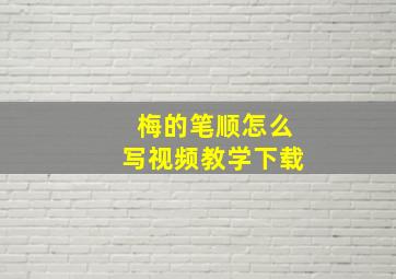 梅的笔顺怎么写视频教学下载