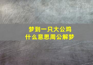 梦到一只大公鸡什么意思周公解梦