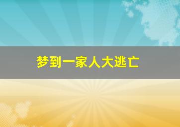 梦到一家人大逃亡