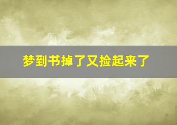 梦到书掉了又捡起来了