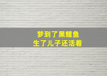 梦到了黑鲤鱼生了儿子还活着