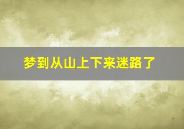 梦到从山上下来迷路了