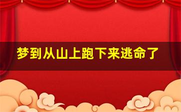 梦到从山上跑下来逃命了