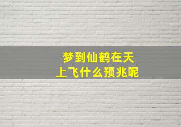 梦到仙鹤在天上飞什么预兆呢