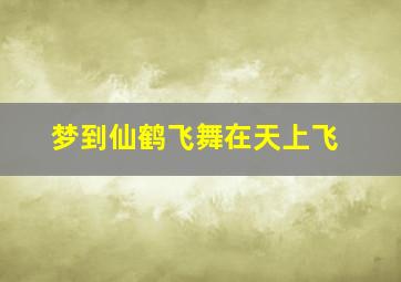 梦到仙鹤飞舞在天上飞