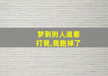 梦到别人追着打我,我跑掉了