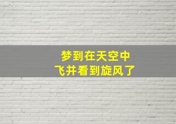 梦到在天空中飞并看到旋风了