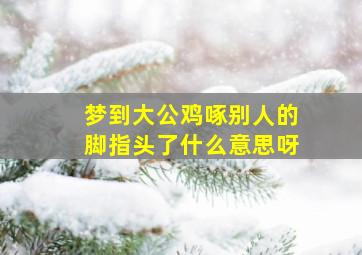 梦到大公鸡啄别人的脚指头了什么意思呀