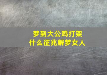 梦到大公鸡打架什么征兆解梦女人