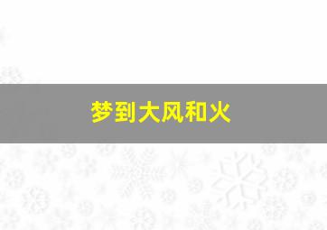 梦到大风和火