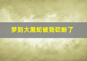 梦到大黑蛇被我砍断了