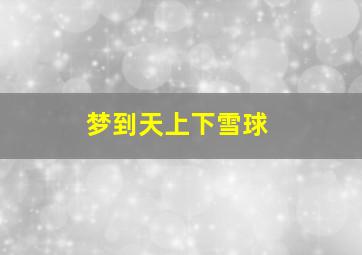 梦到天上下雪球