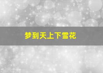 梦到天上下雪花