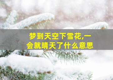 梦到天空下雪花,一会就晴天了什么意思