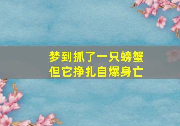 梦到抓了一只螃蟹但它挣扎自爆身亡