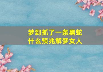 梦到抓了一条黑蛇什么预兆解梦女人