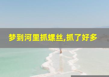 梦到河里抓螺丝,抓了好多