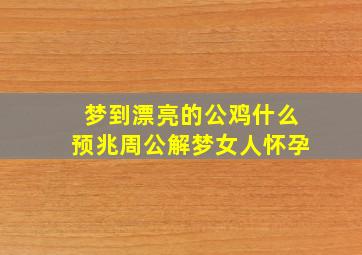 梦到漂亮的公鸡什么预兆周公解梦女人怀孕