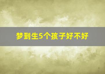 梦到生5个孩子好不好