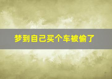 梦到自己买个车被偷了