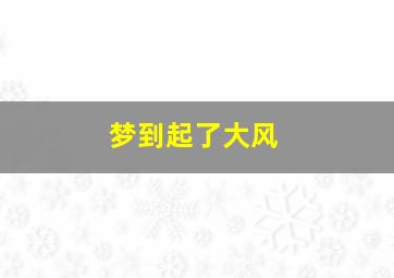 梦到起了大风