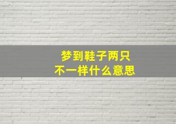 梦到鞋子两只不一样什么意思