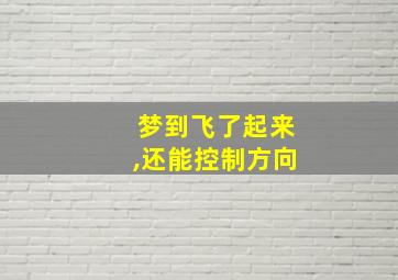 梦到飞了起来,还能控制方向