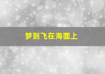 梦到飞在海面上