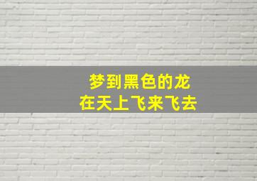 梦到黑色的龙在天上飞来飞去