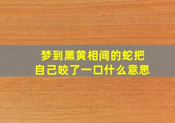 梦到黑黄相间的蛇把自己咬了一口什么意思