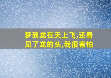 梦到龙在天上飞,还看见了龙的头,我很害怕