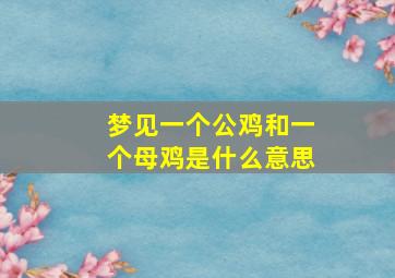 梦见一个公鸡和一个母鸡是什么意思