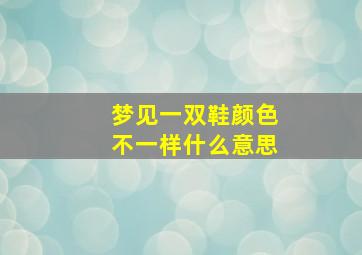 梦见一双鞋颜色不一样什么意思